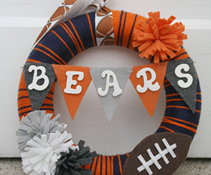 DIY Football Yarn Wreath