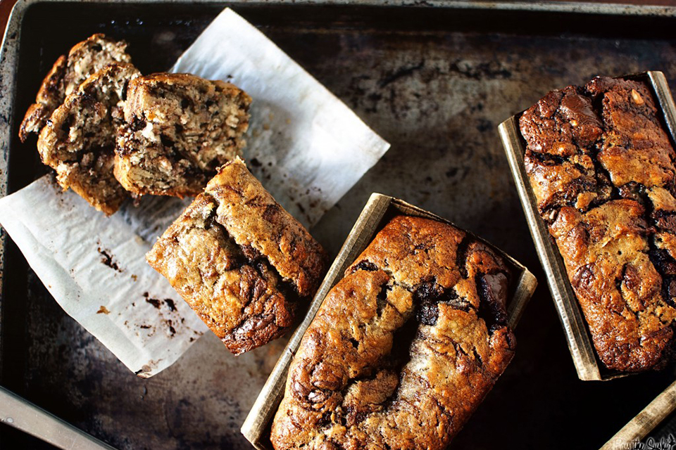 Banana Bread With Nutella Swirls